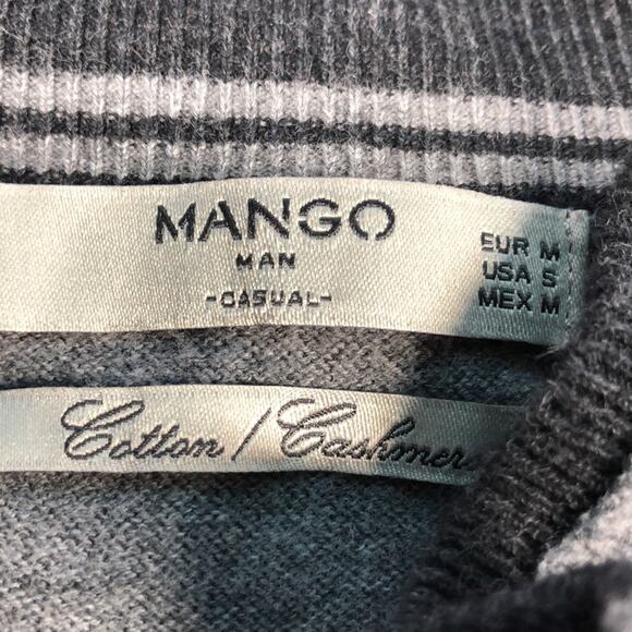 Mango cotton/cashmere lite gray zippered cardigan Medium - Picture 6 of 7